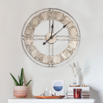 Rustic Metal Industrial Wall Clock, 20"