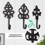 Set of 3 Decorative Wall Hooks, 8"