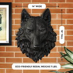 Faux wolf, faux wolf, fake wolf head, animal head wall mount, farmhouse decor