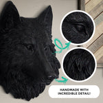 Faux wolf, faux wolf head, mini wolf head, fake wolf head, animal head wall mount, farmhouse decor