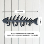 Fish Bones Wall Hooks, 13"