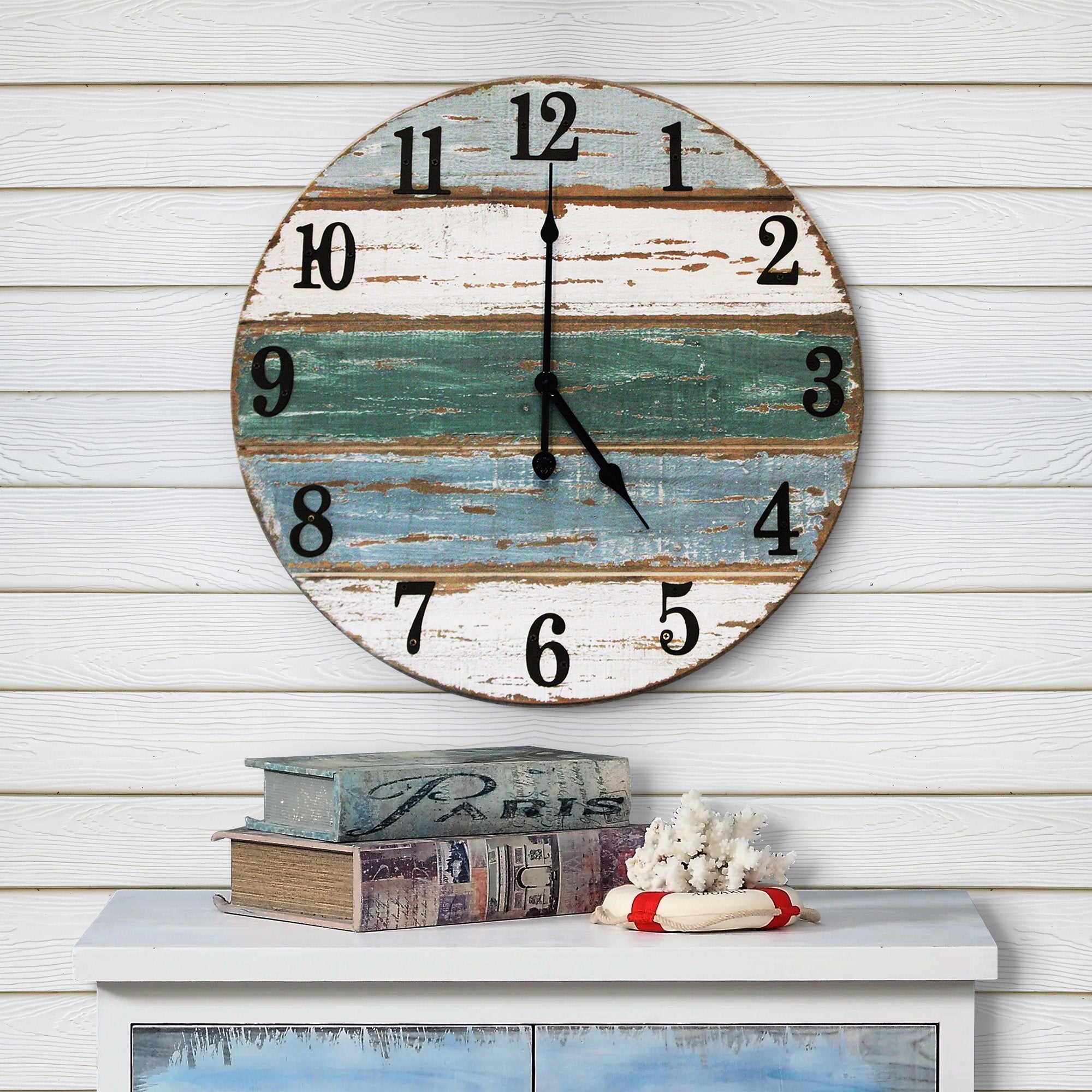 18 inch beach wall clock front