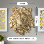 Faux lion, faux mini lion, fake mini lion, animal head wall mount, farmhouse decor, gold lion