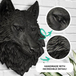 Faux wolf, faux wolf, fake wolf head, animal head wall mount, farmhouse decor