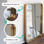 Gold Bathroom Mirror, 22x30” callout