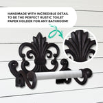 Fleur De Lis Toilet Paper Roll Holder, 8.7"