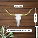 Faux longhorn skull, faux longhorn, fake longhorn skull, animal skull wall mount, farmhouse decor