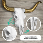 Faux longhorn skull, faux longhorn, fake longhorn skull, animal skull wall mount, farmhouse decor