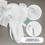 elephant, faux elephant, fake elephant, animal head wall mount, farmhouse decor