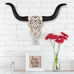 Carved Faux Longhorn Skull, 27.5"