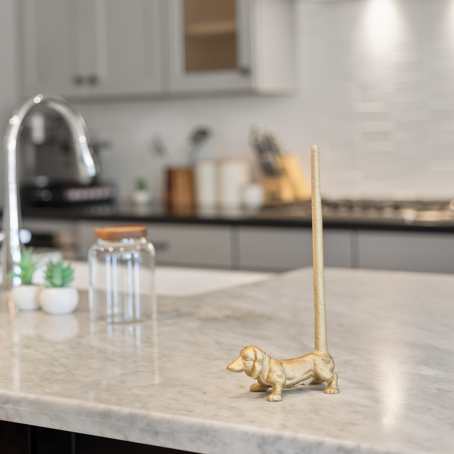 Gold Dog Paper Towel Holder, 12"