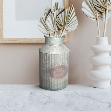 Farmhouse Style Flowers and Plants Can with Handle, 12.5"