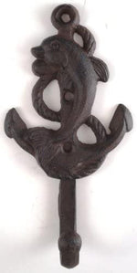 Set of 6 Nautical Cast Iron Wall Hooks