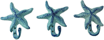 Set of 3 Starfish Wall Hooks, 4.5"