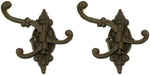 Cast Iron Swivel Wall Hook Bracket with 3 Hooks - Set of 2, 5.75"
