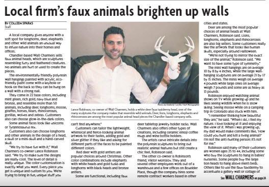 Wall Charmers Featured in the San Tan Sun newspaper