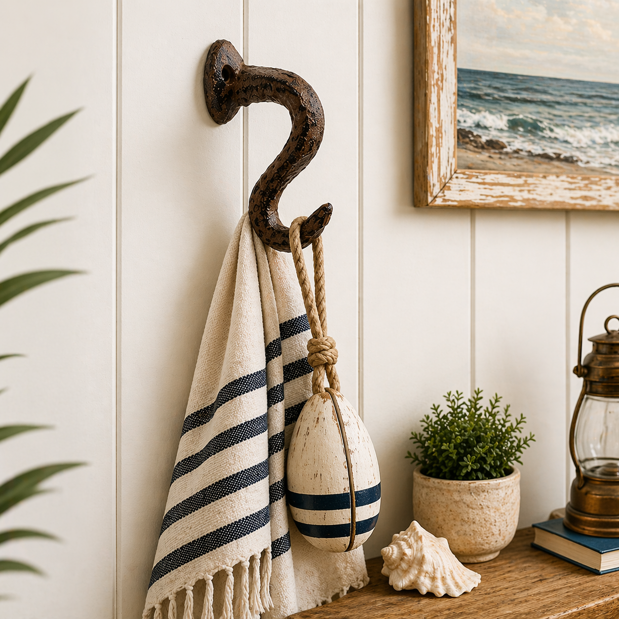 Octopus Tentacle Wall Hook – Cast Iron Nautical Decor (Rustic Brown)