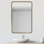 Gold Bathroom Hanging Mirror, 24"x36”