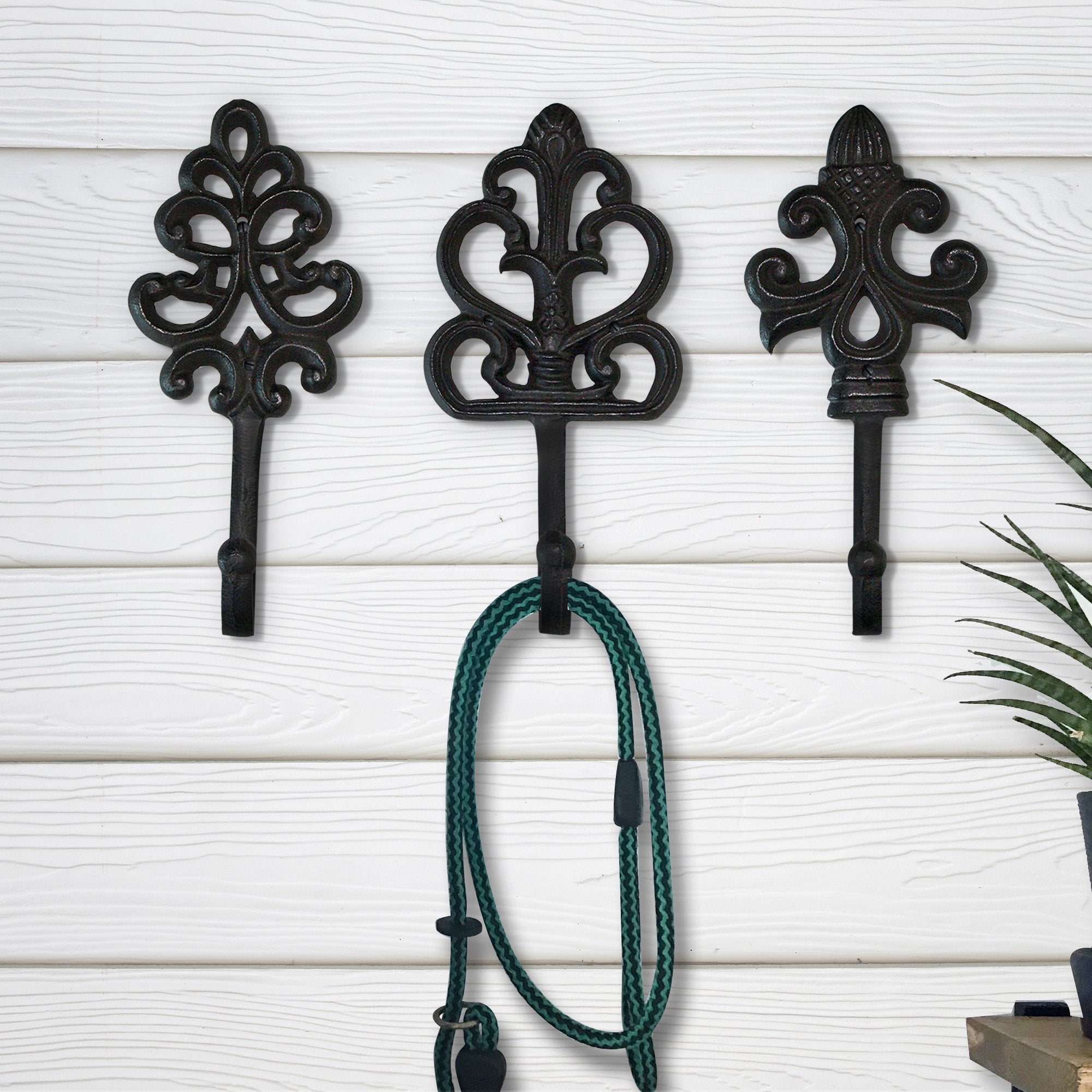 Cast Iron Whale Tail Hooks [ Sold as Set of 3 ]