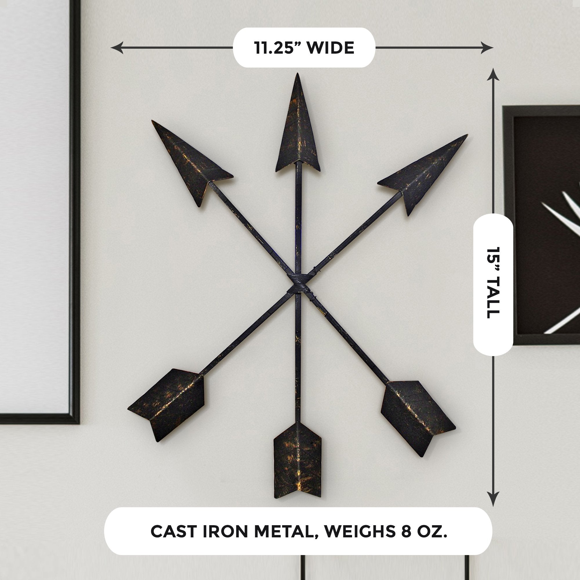 15 inch Bronze 3-Set Arrows size detail