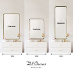 Gold Bathroom Hanging Mirror, 24"x36”