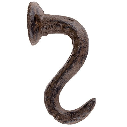 Brown Cast Iron Octopus Tentacle Metal Wall Hook