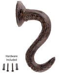 Brown Cast Iron Octopus Tentacle Metal Wall Hook