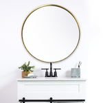 Gold Round Hanging Mirror, 20"