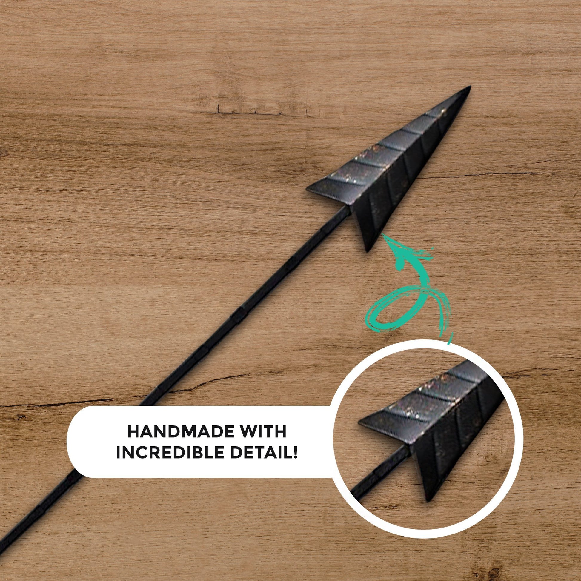 18 inch Bronze Single Arrow detail callout