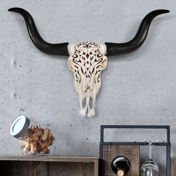 27.5 inch Carved Longhorn Skull