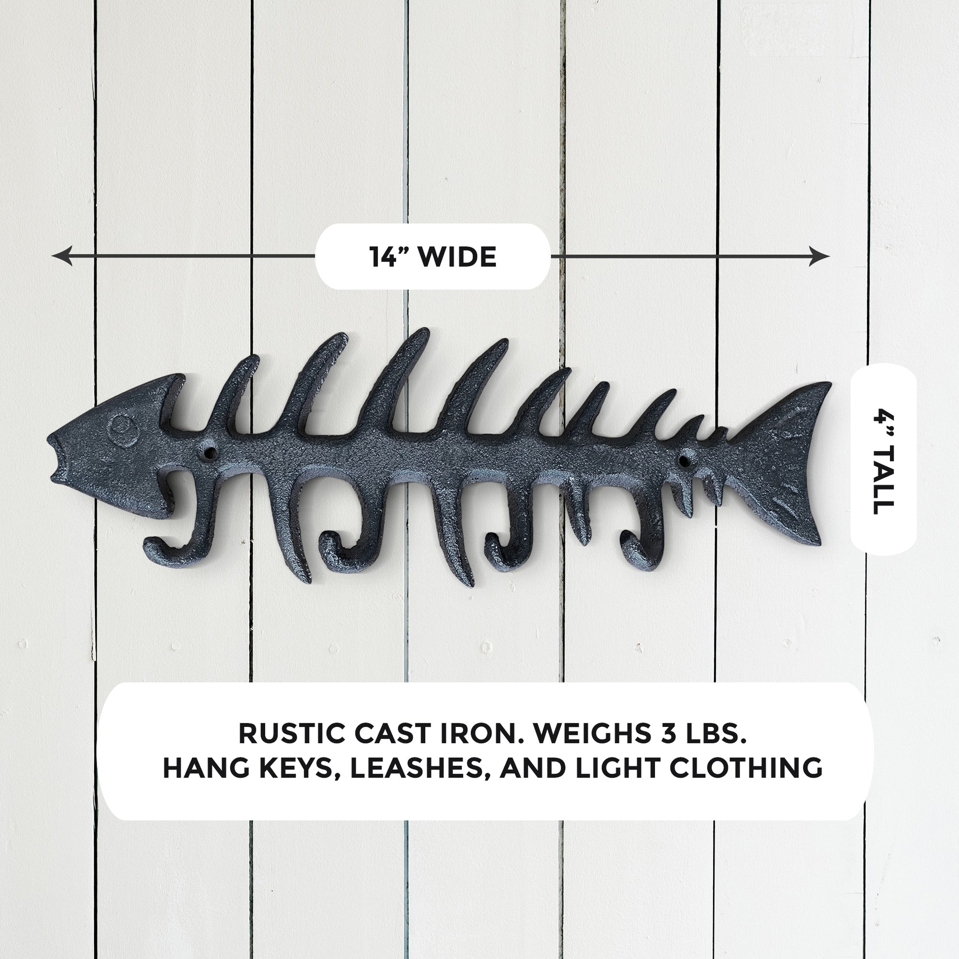 decorative fish wall hooks Fish Bones Wall Hooks, 13"
