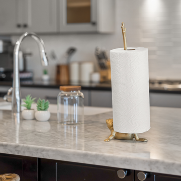 Gold Frog Paper Towel Holder, 14"