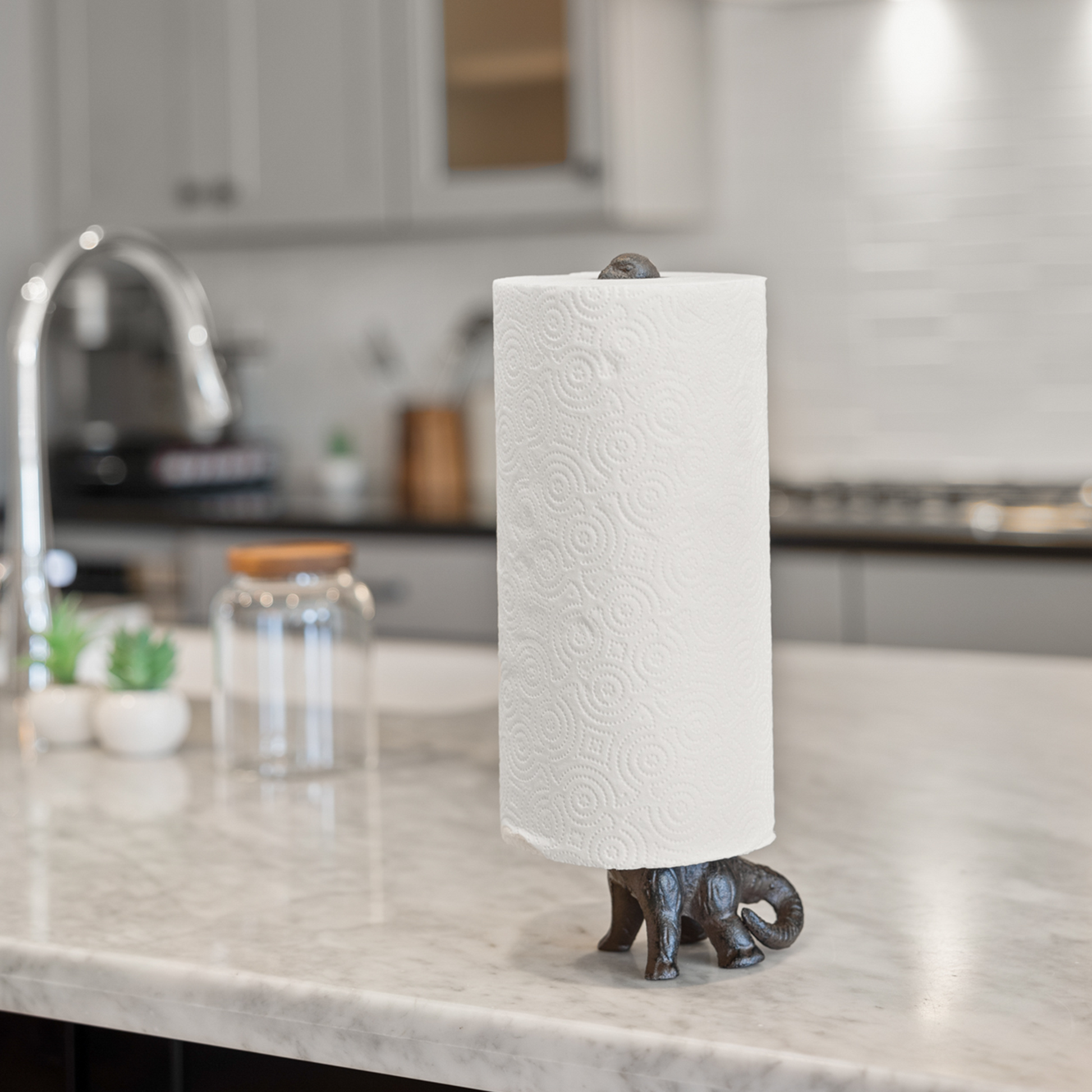 Bronze Dinosaur Paper Towel Holder, 14"