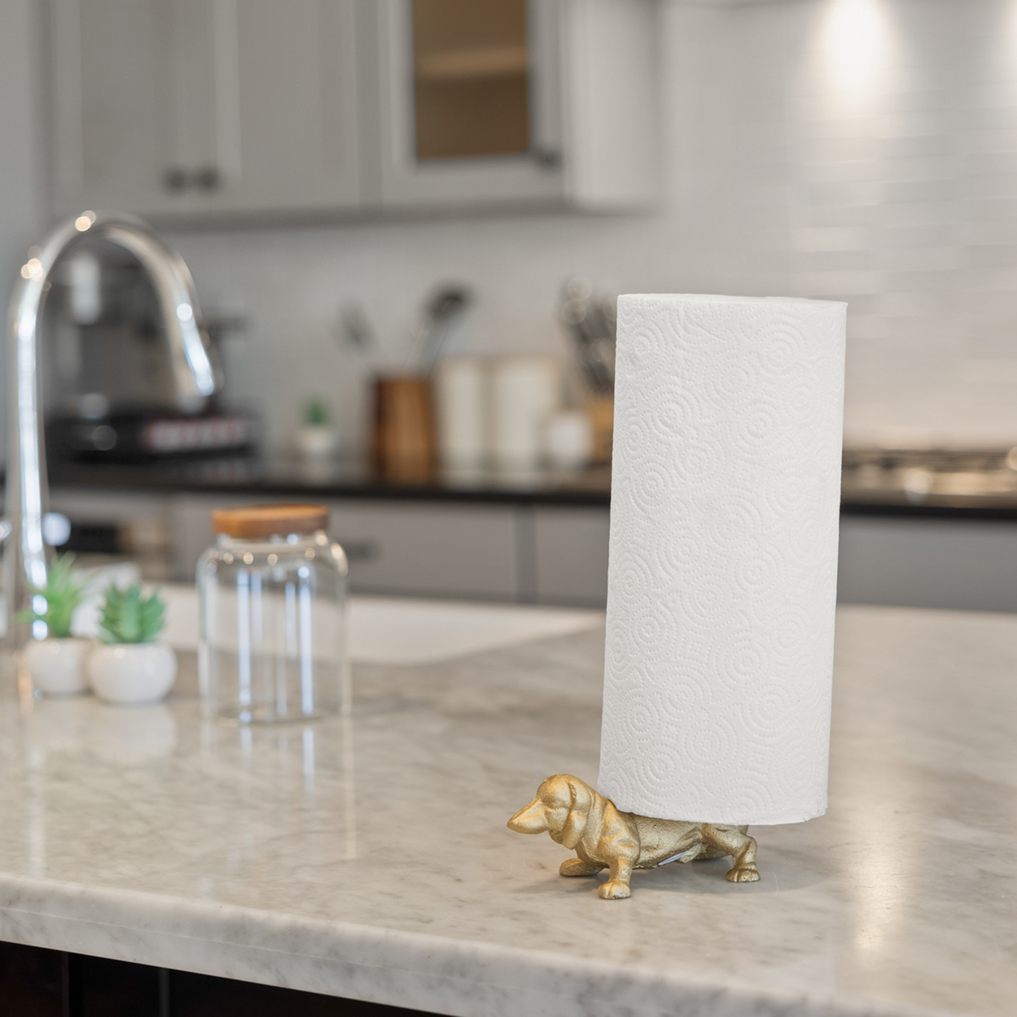 Gold Dog Paper Towel Holder, 12"