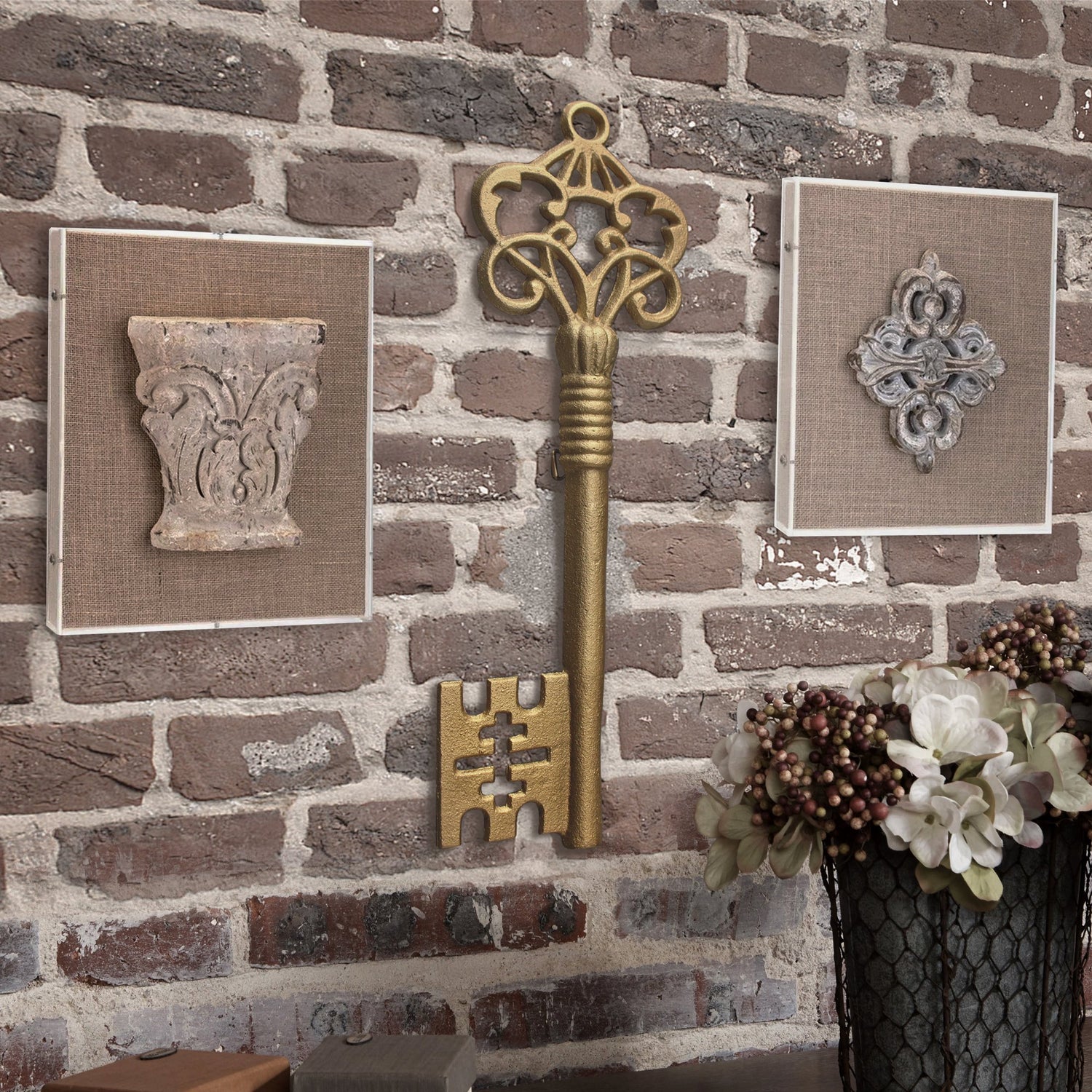 Gold Skeleton Key, 14"