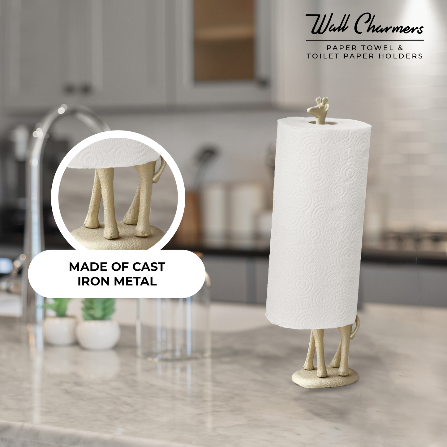 Giraffe Gold Paper Towel Holder, 17"