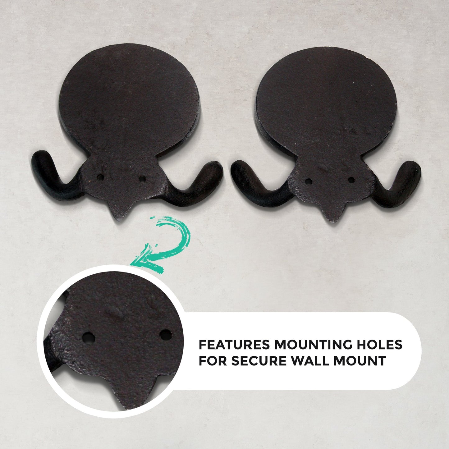 Set of 2 His and Hers Towel Hooks, 5.8"