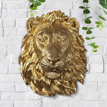Faux lion, faux lion, fake large lion head, animal head wall mount, farmhouse decor