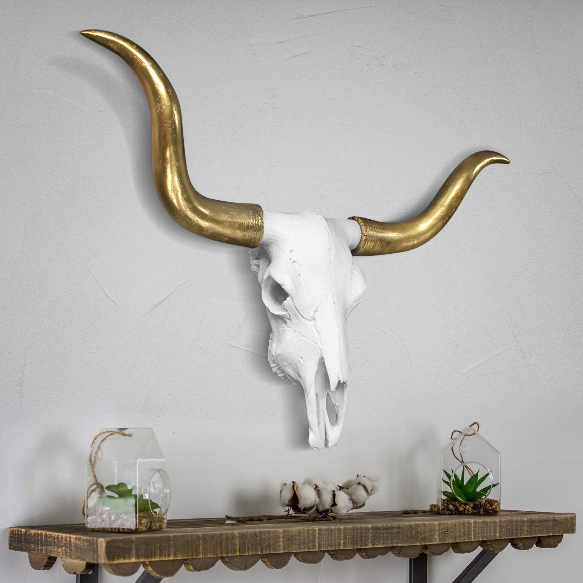 Faux longhorn skull, faux longhorn, fake longhorn skull, animal skull wall mount, farmhouse decor