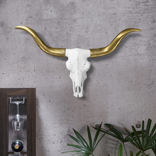Faux longhorn skull, faux longhorn, faux skull, fake longhorn skull, animal skull wall mount, farmhouse décor