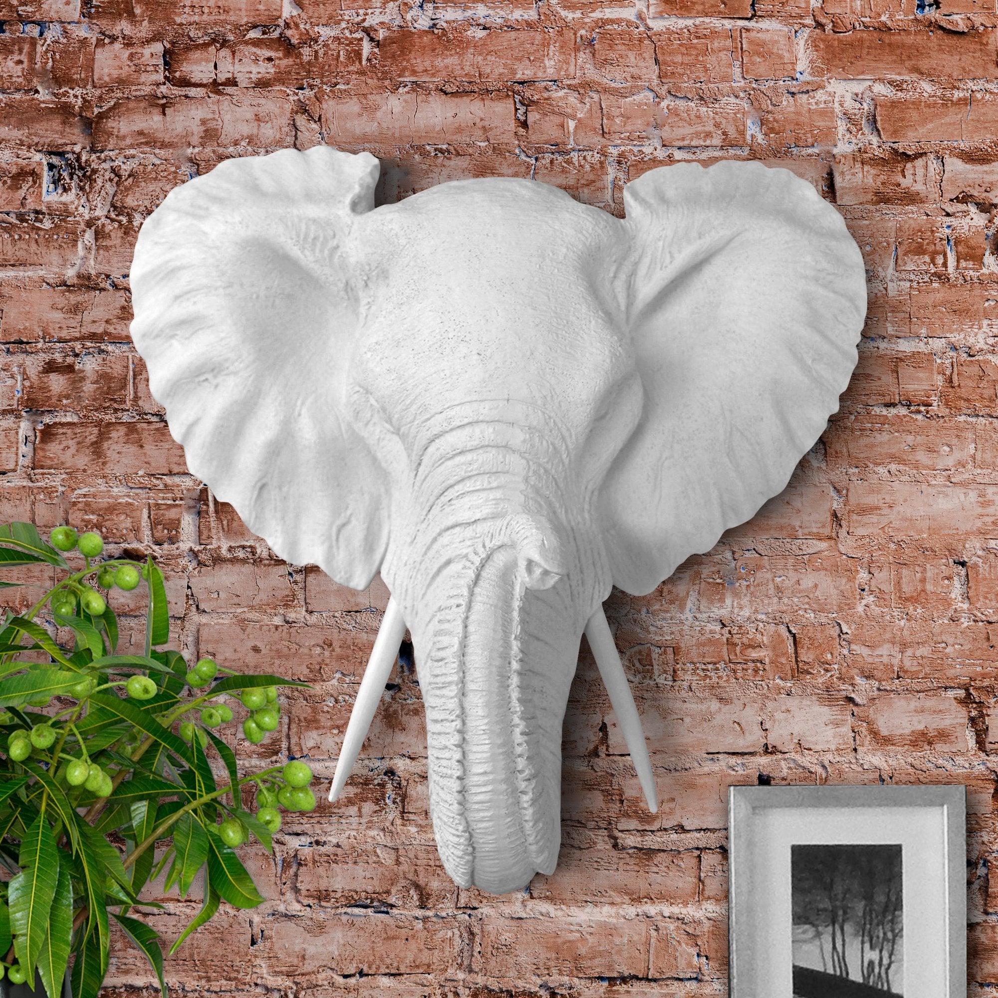 elephant, faux elephant, fake elephant, animal head wall mount, farmhouse decor