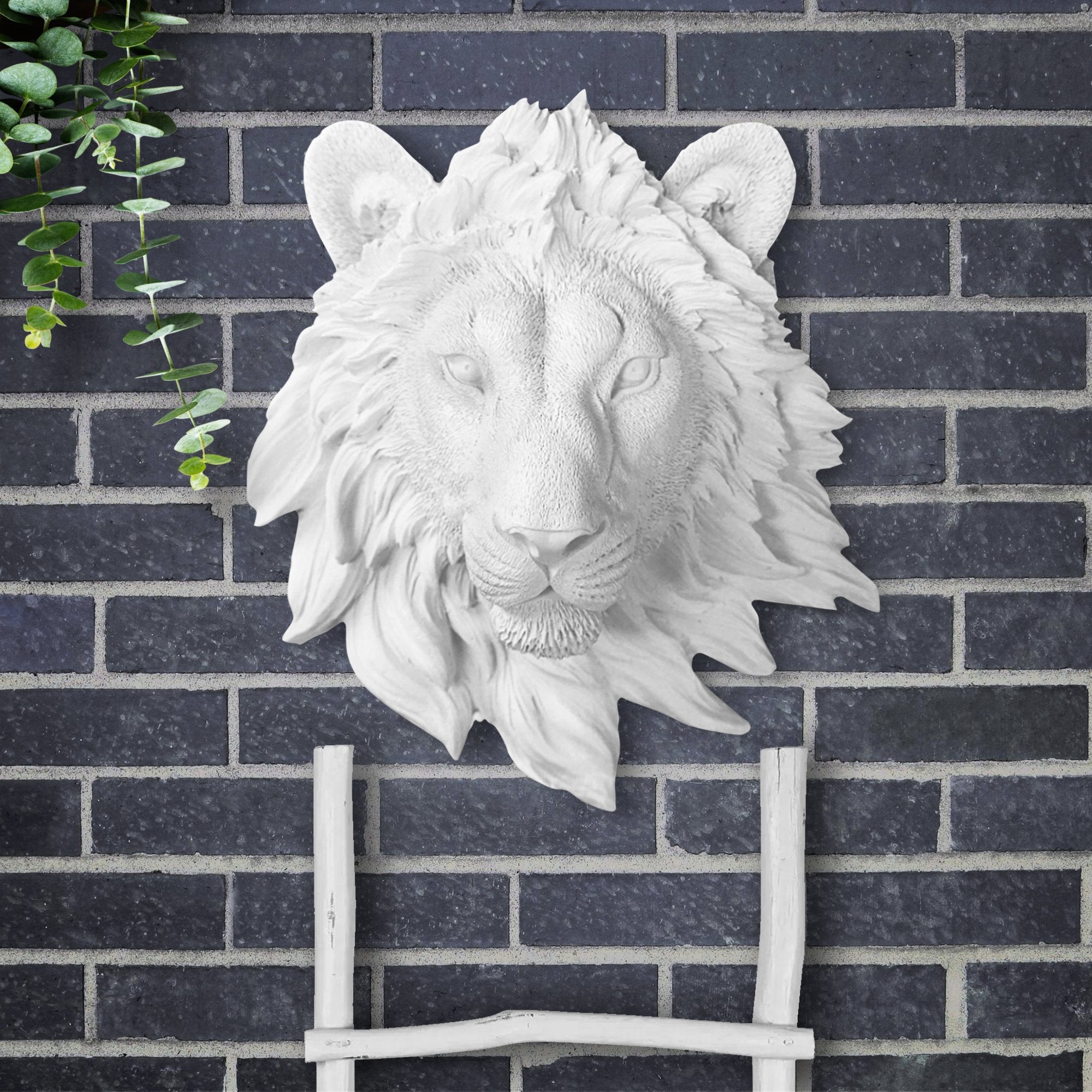 Faux lion, faux mini lion, fake mini lion, animal head wall mount, farmhouse decor
