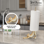 Gold Cat Paper Towel Holder, 18.5"