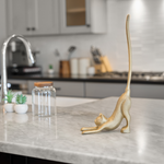 Gold Cat Paper Towel Holder, 18.5"