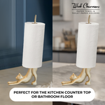 Gold Cat Paper Towel Holder, 18.5"