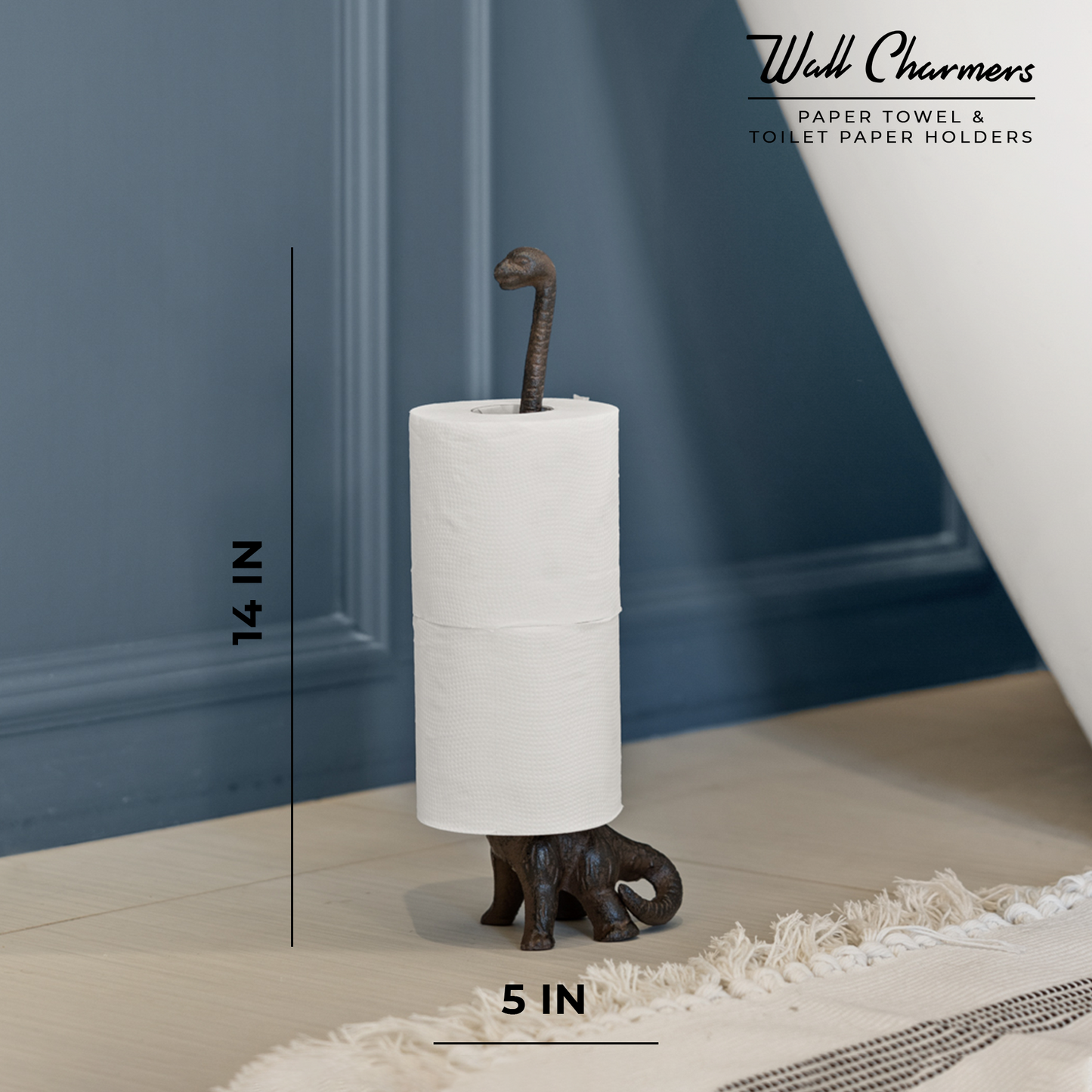 Bronze Dinosaur Paper Towel Holder, 14"