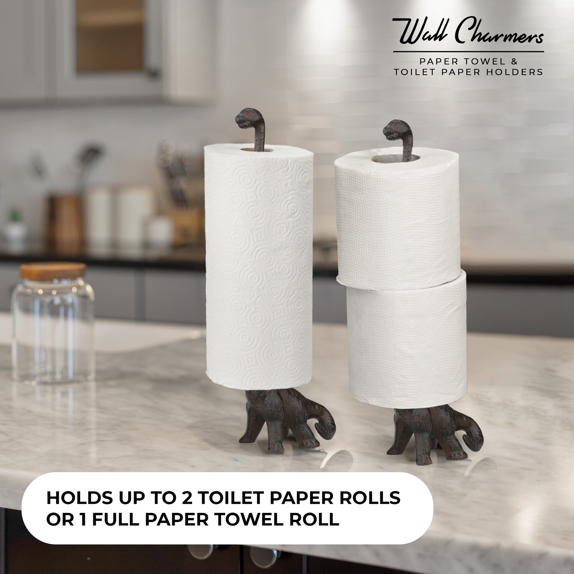 Bronze Dinosaur Paper Towel Holder, 14"