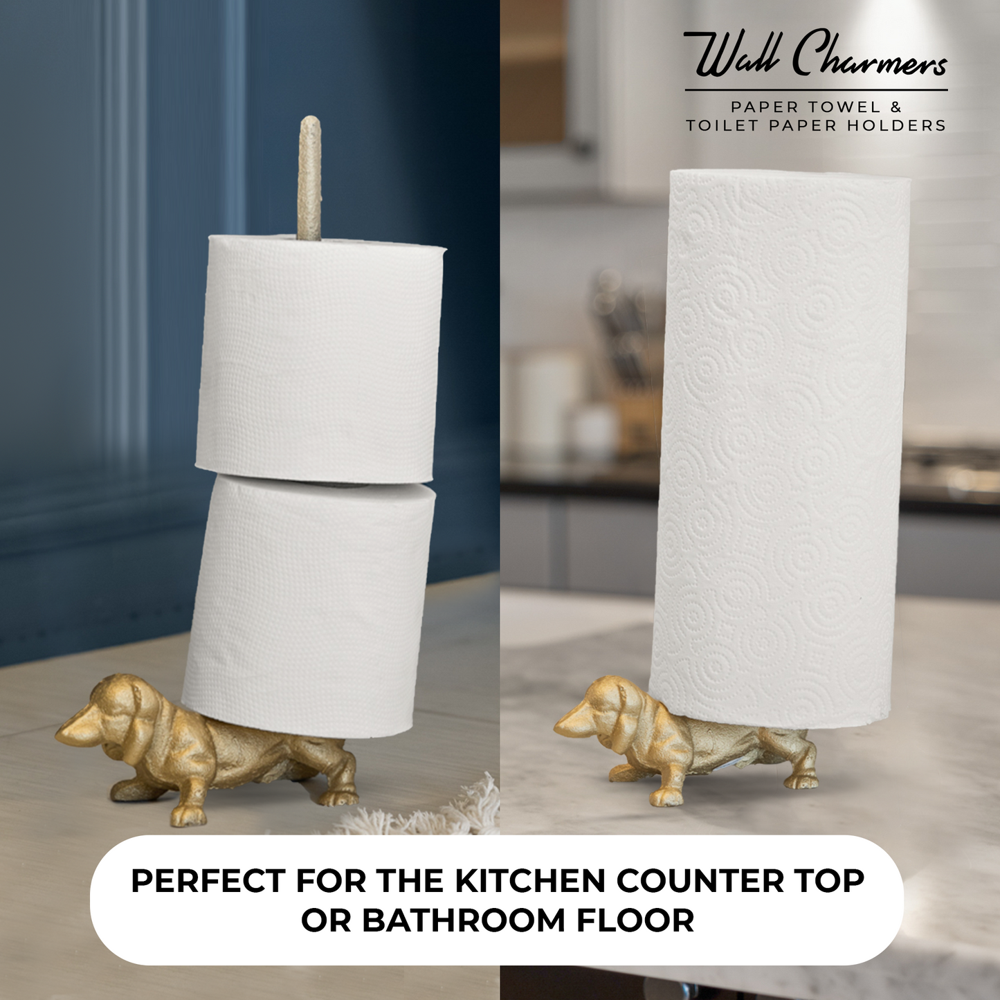 Gold Dog Paper Towel Holder, 12"
