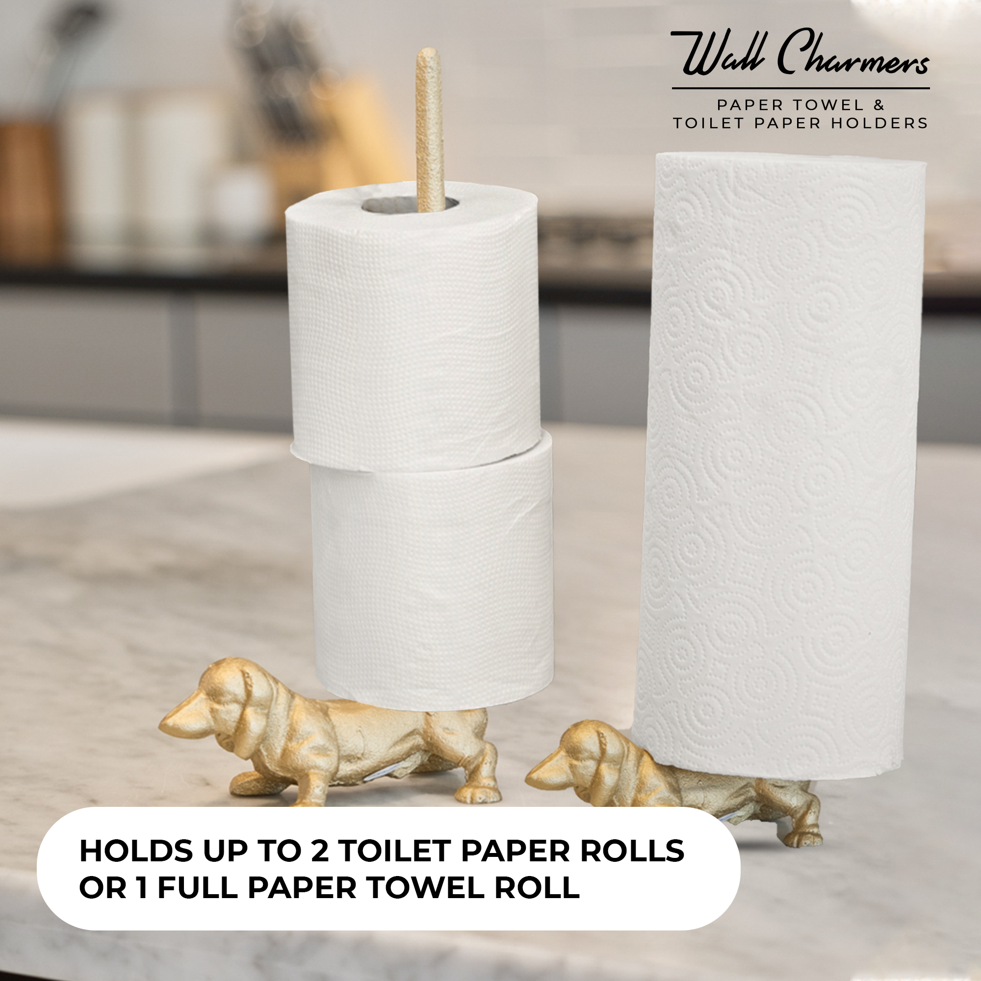 Gold Dog Paper Towel Holder, 12"