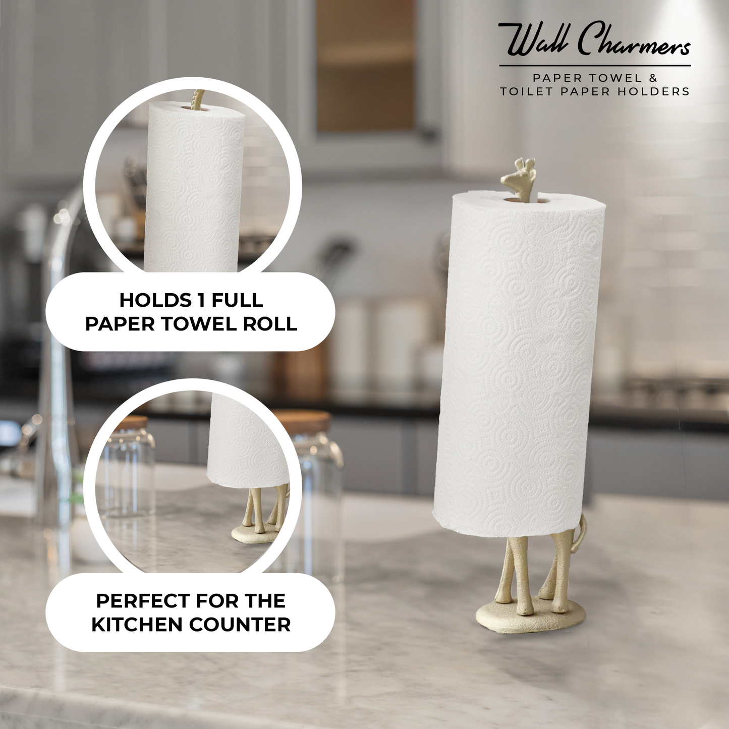 Giraffe Gold Paper Towel Holder, 17"